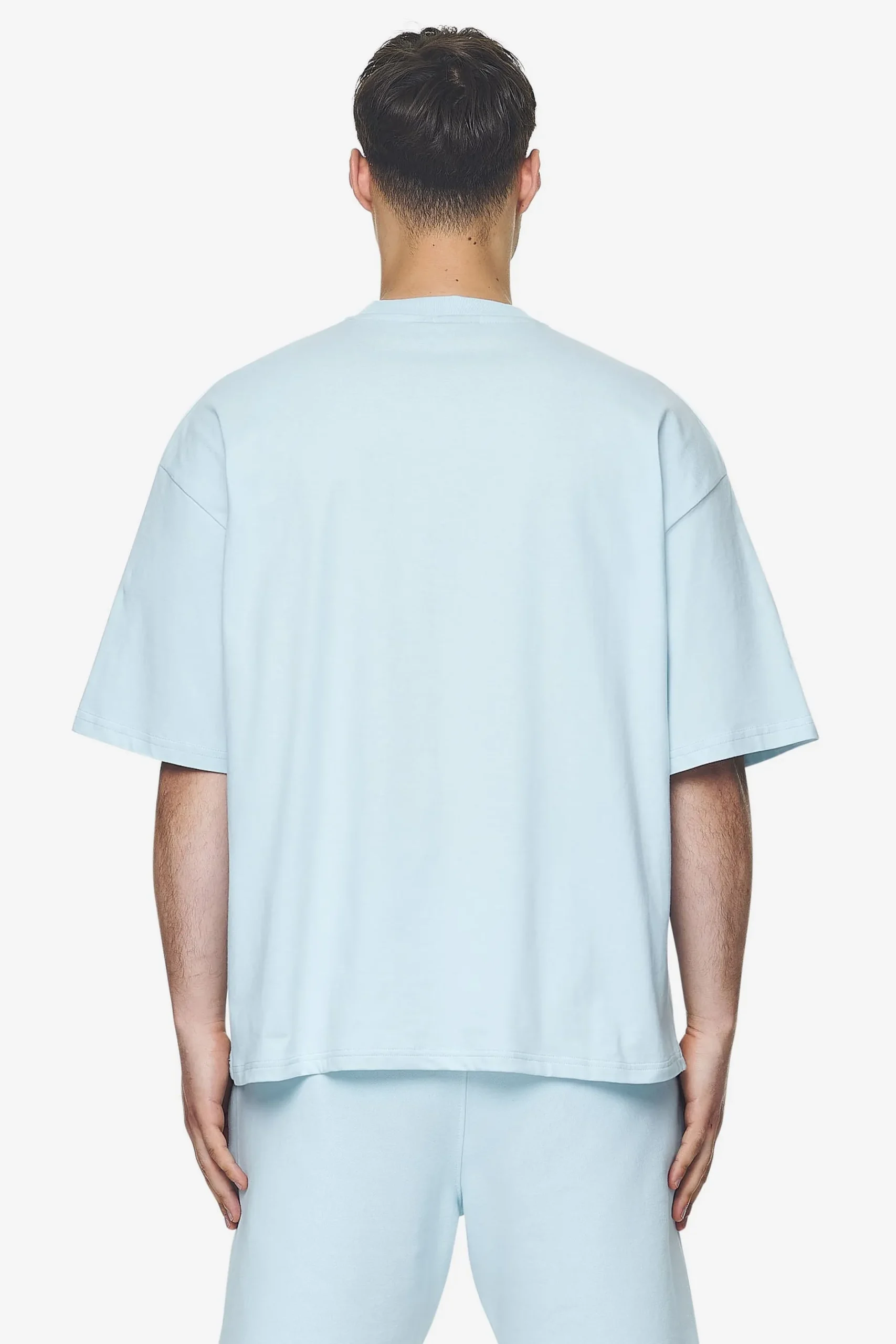Pegador Tees|Logo Boxy Tee White Gum Washed baby blue