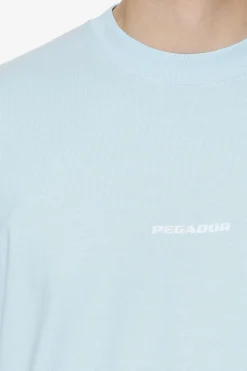 Pegador Tees|Logo Boxy Tee White Gum Washed baby blue