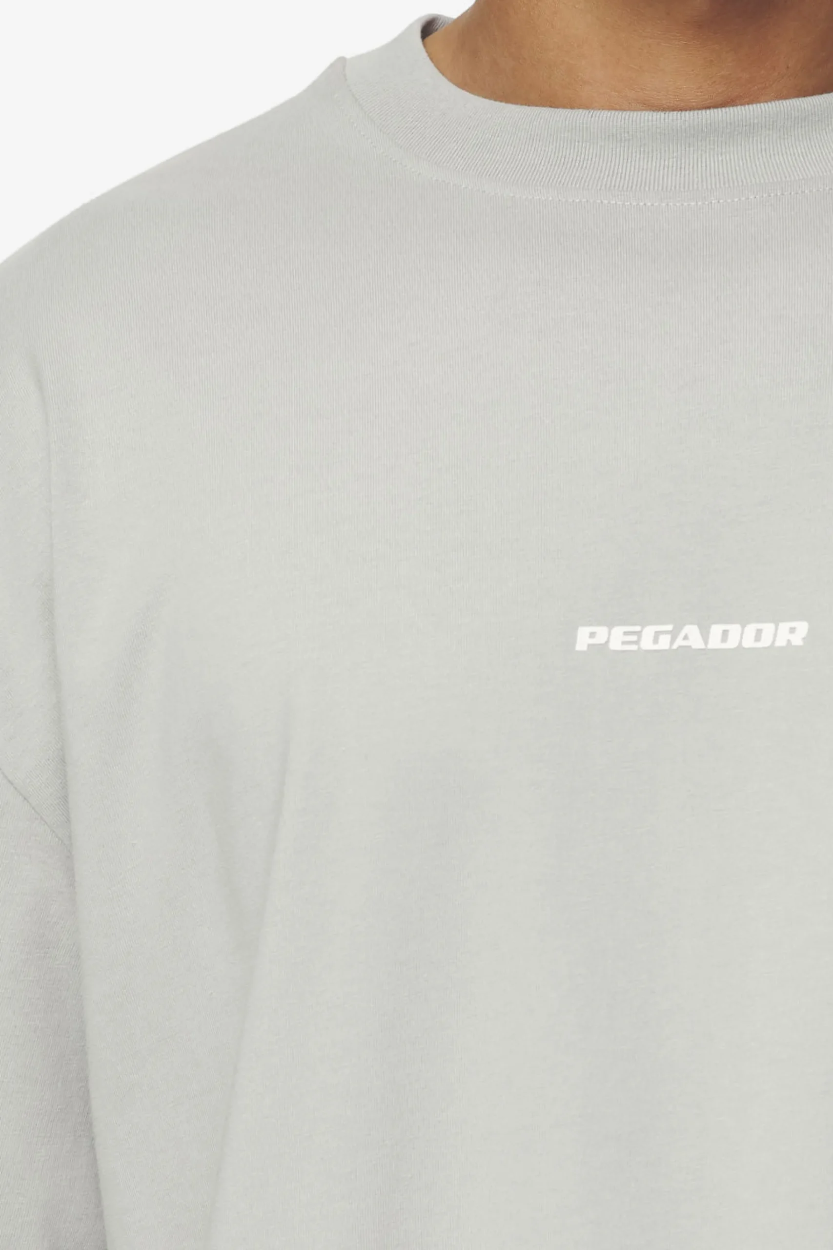 Pegador Tees|Logo Boxy Tee White Gum Washed pearl grey
