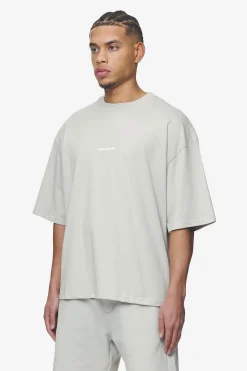 Pegador Tees|Logo Boxy Tee White Gum Washed pearl grey