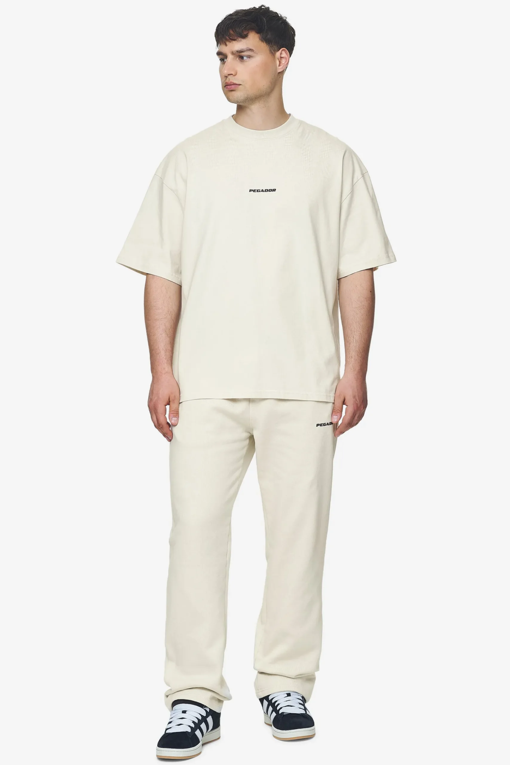 Pegador Tees|Logo Boxy Tee Black Gum Washed salty cream