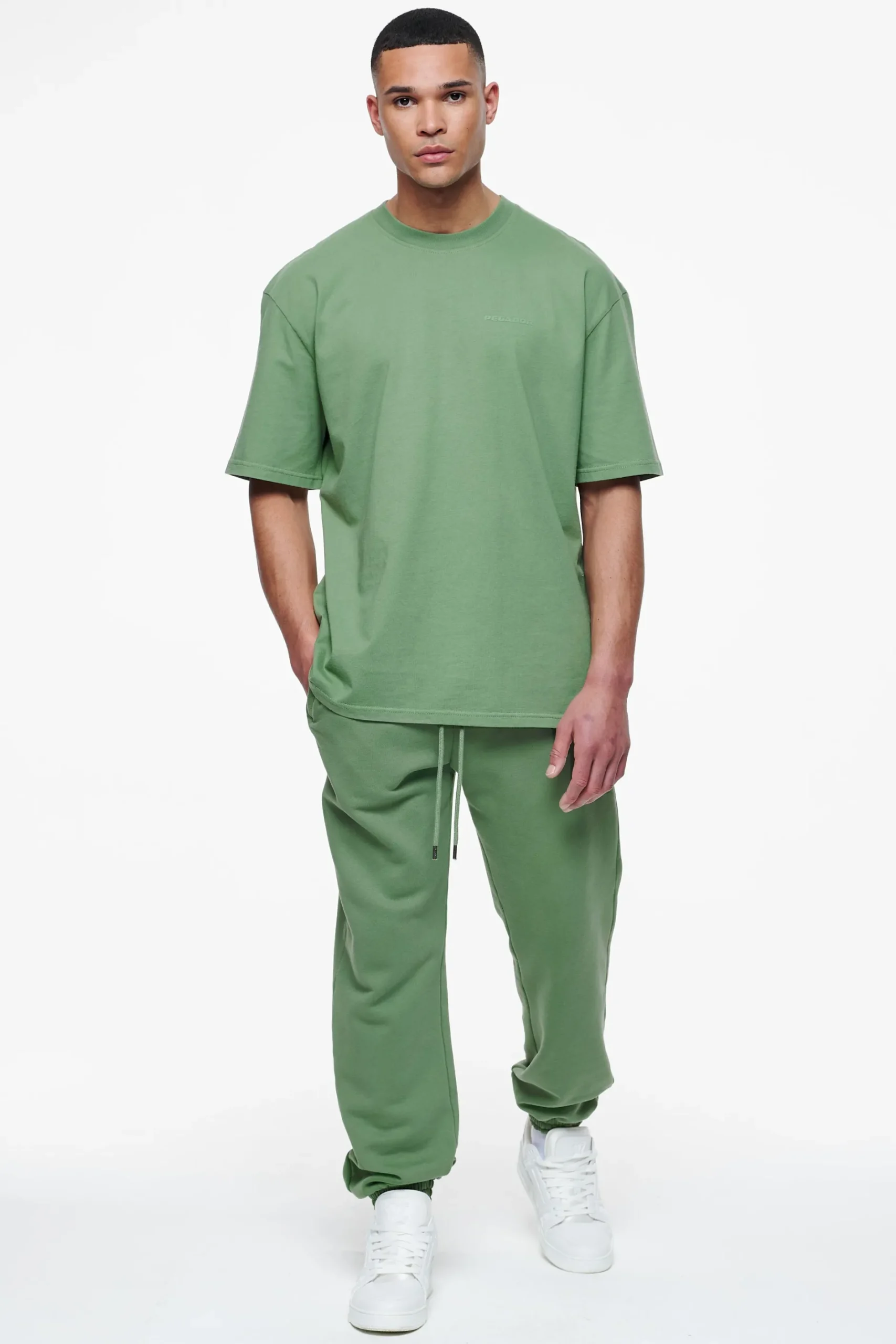 Pegador Pants & Joggers|Logo Heavy Sweat Jogger Gum Vintage washed cypress green