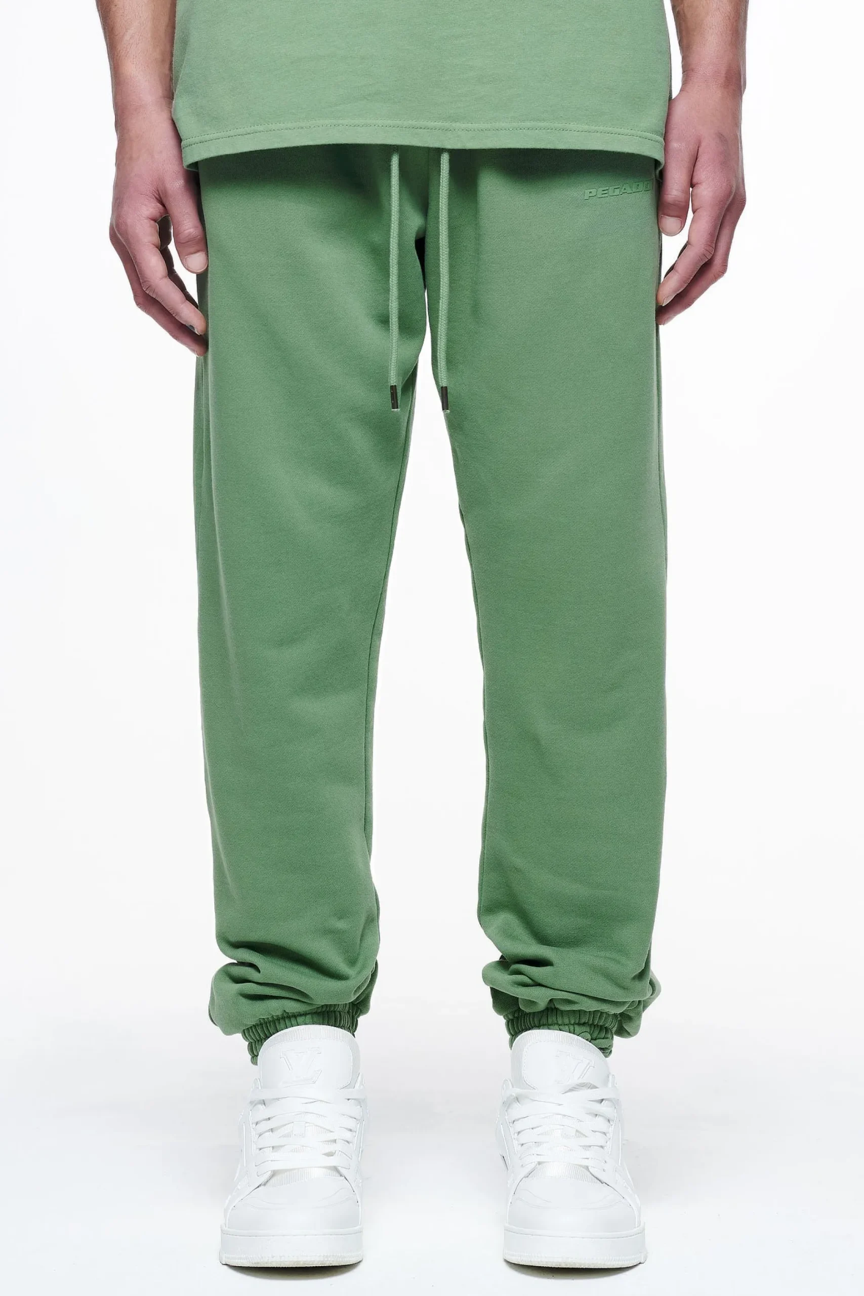 Pegador Pants & Joggers|Logo Heavy Sweat Jogger Gum Vintage washed cypress green