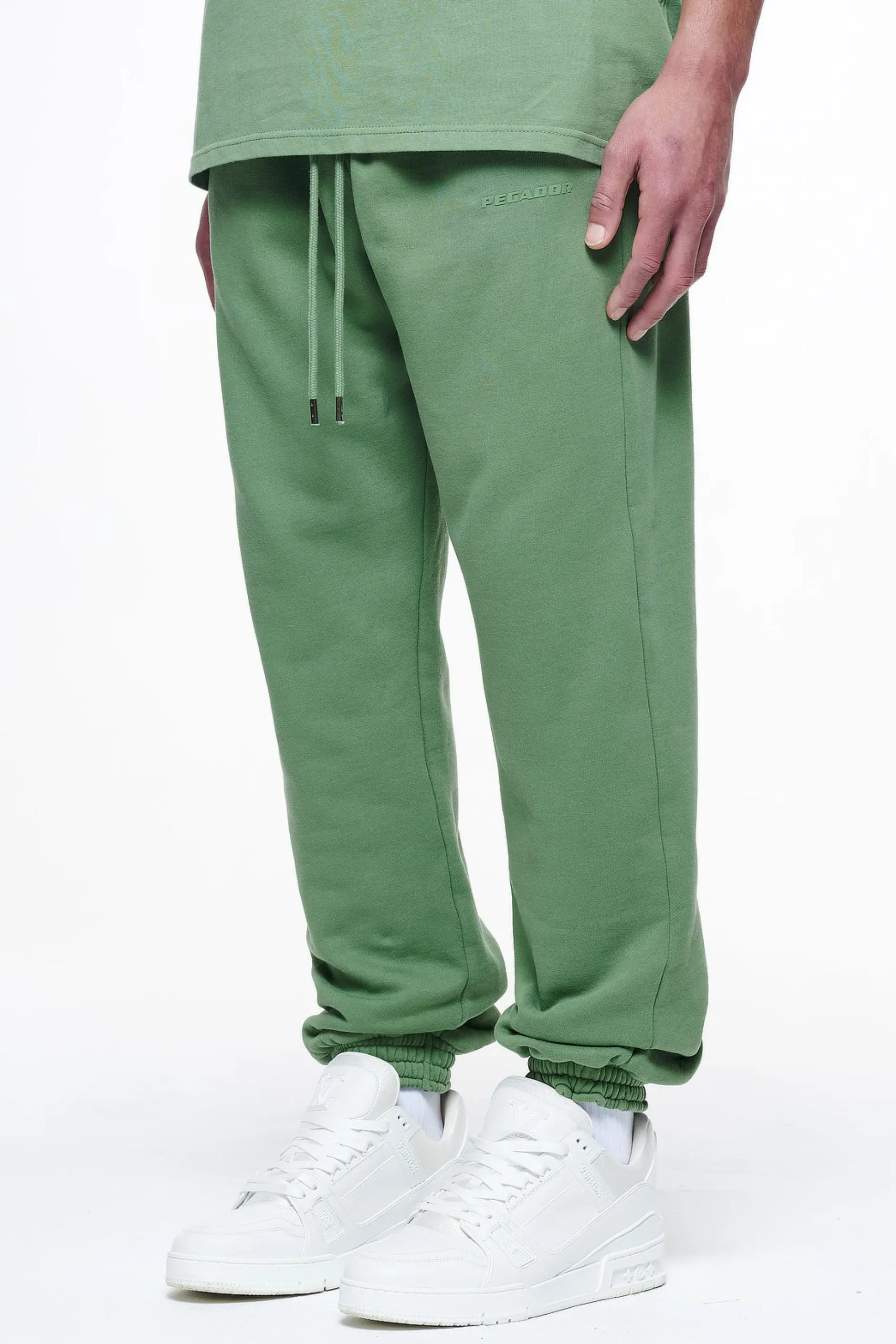 Pegador Pants & Joggers|Logo Heavy Sweat Jogger Gum Vintage washed cypress green
