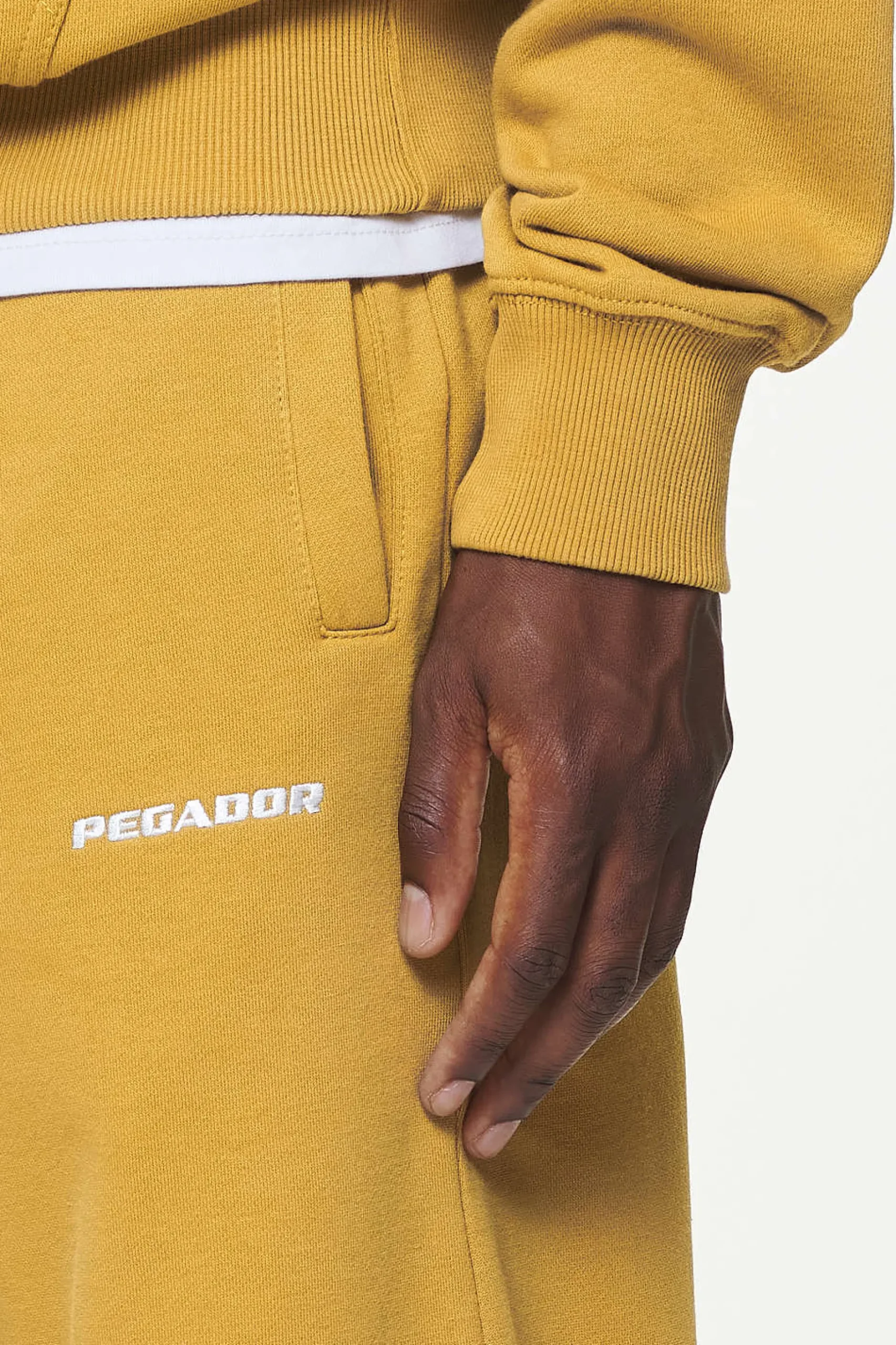 Pegador Pants & Joggers|Logo Heavy Sweat Jogger Vintage washed mustard