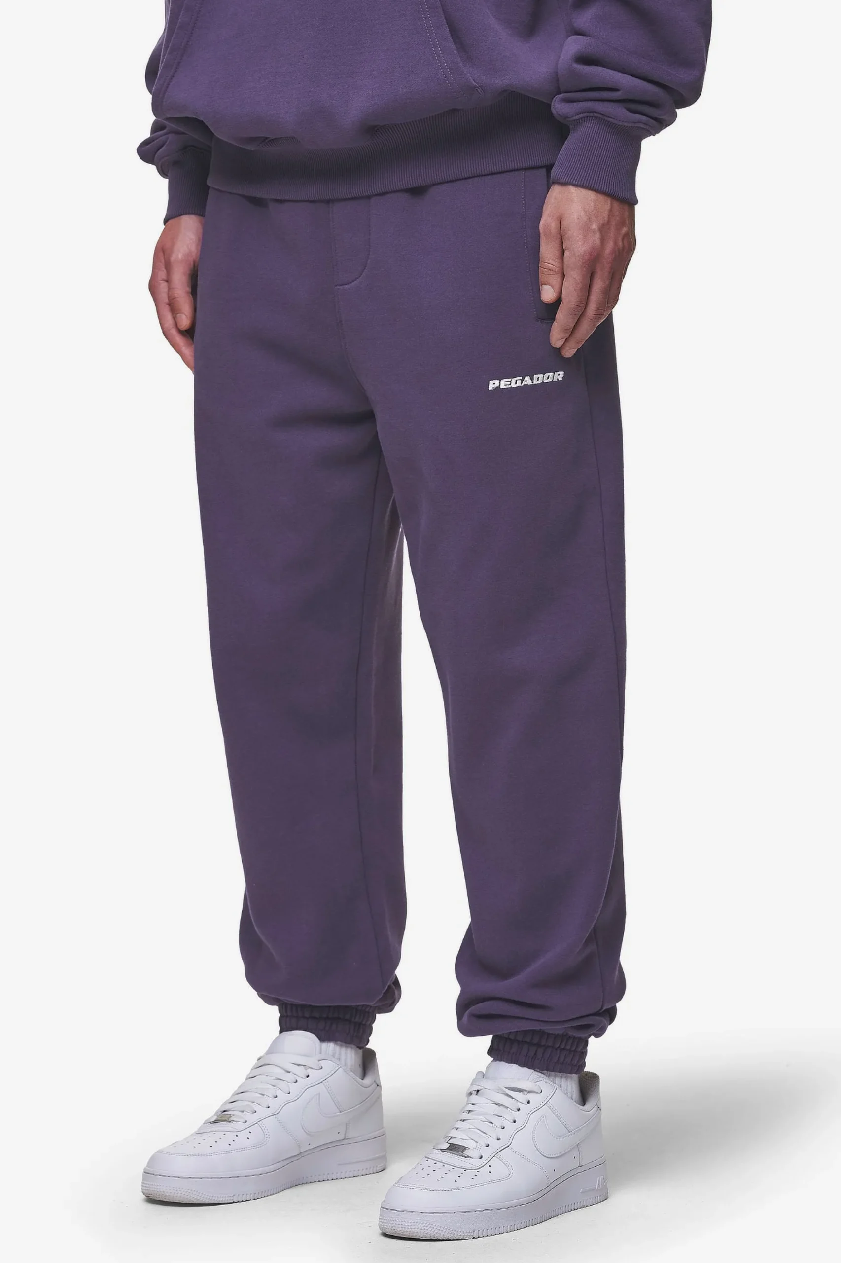 Pegador Pants & Joggers|Logo Heavy Sweat Jogger Washed Deep Purple
