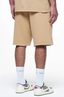 Pegador Shorts|Logo Heavy Sweat Shorts Vintage Washed Espresso Gum