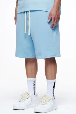 Pegador Shorts|Logo Heavy Sweat Shorts Vintage Washed Riviera Blue Gum