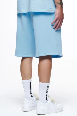 Pegador Shorts|Logo Heavy Sweat Shorts Vintage Washed Riviera Blue Gum