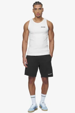 Pegador Shorts|Logo Heavy Sweat Shorts White Gum Washed black
