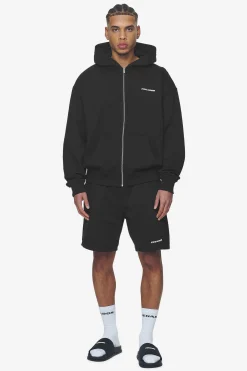 Pegador Shorts|Logo Heavy Sweat Shorts White Gum Washed black
