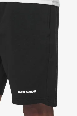 Pegador Shorts|Logo Heavy Sweat Shorts White Gum Washed black