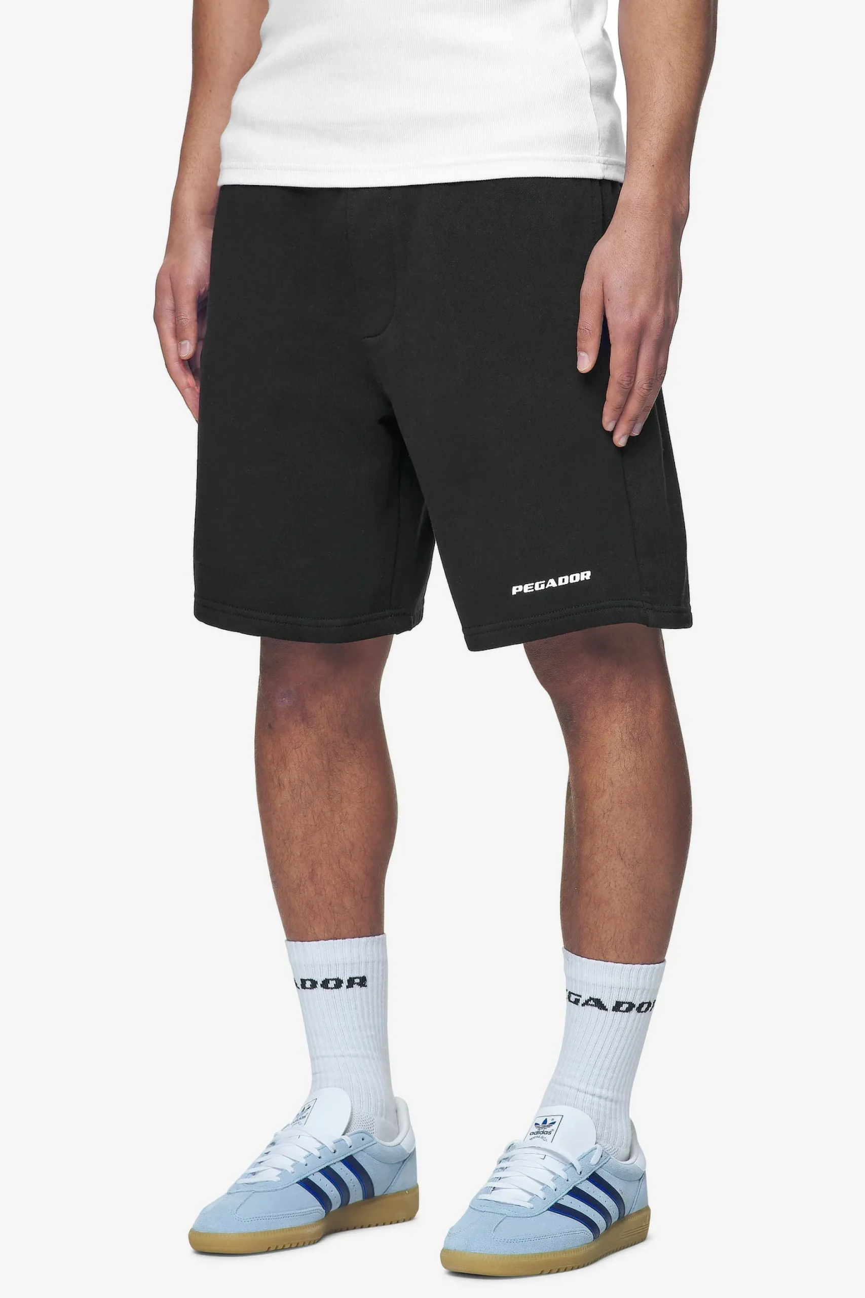 Pegador Shorts|Logo Heavy Sweat Shorts White Gum Washed black
