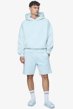 Pegador Shorts|Logo Heavy Sweat Shorts White Gum Washed baby blue