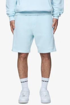 Pegador Shorts|Logo Heavy Sweat Shorts White Gum Washed baby blue