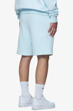 Pegador Shorts|Logo Heavy Sweat Shorts White Gum Washed baby blue