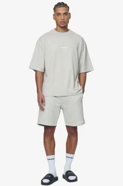 Pegador Shorts|Logo Heavy Sweat Shorts White Gum Washed pearl grey