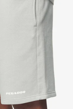 Pegador Shorts|Logo Heavy Sweat Shorts White Gum Washed pearl grey