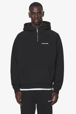 Pegador Hoodies|Logo Oversized Halfzip Hoodie Gum Black