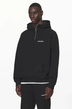 Pegador Hoodies|Logo Oversized Halfzip Hoodie Gum Black