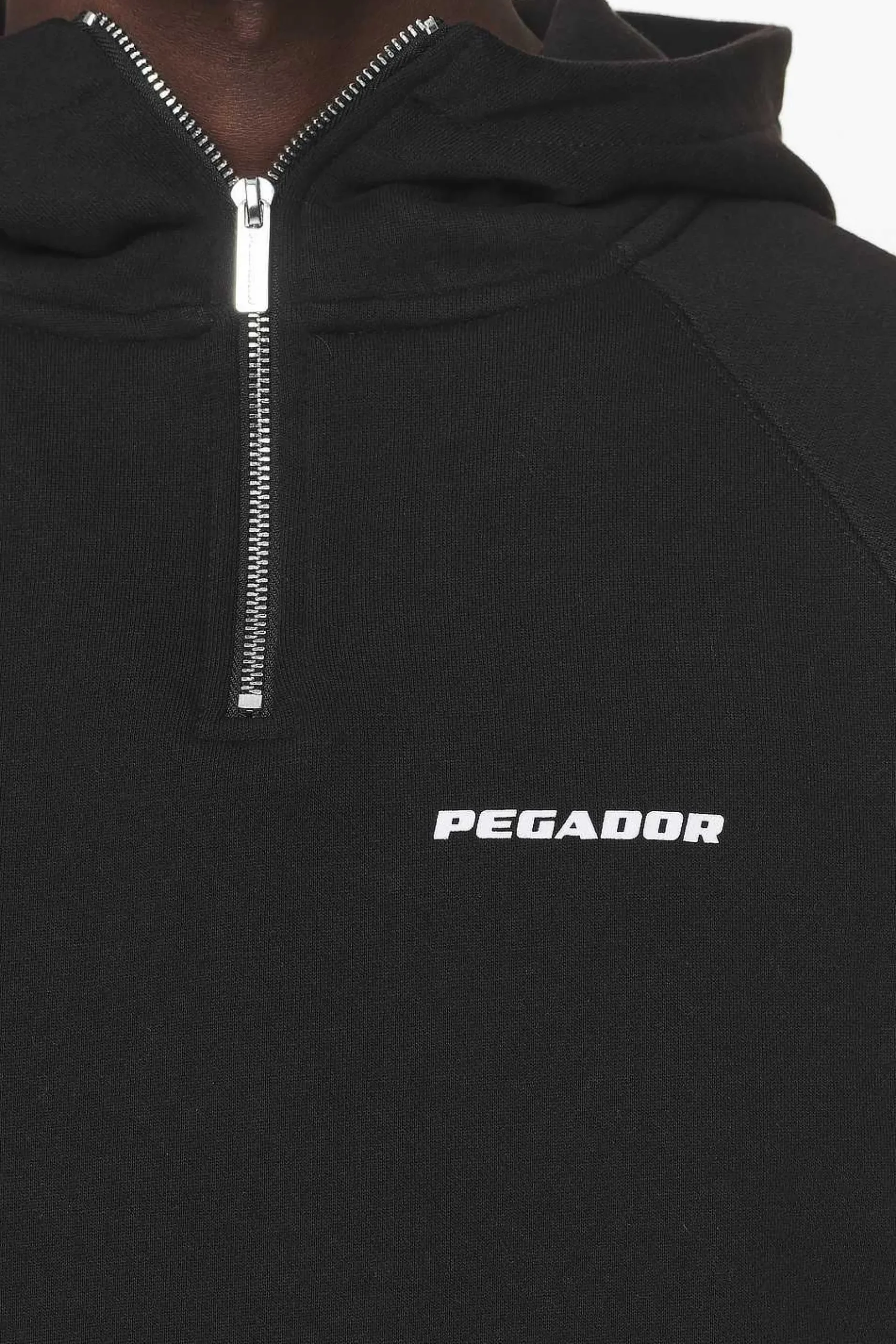 Pegador Hoodies|Logo Oversized Halfzip Hoodie Gum Black