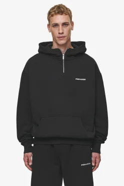 Pegador Zip Hoodies|Hoodies|Logo Oversized Halfzip Hoodie Washed Black