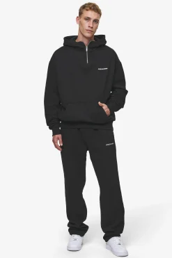 Pegador Zip Hoodies|Hoodies|Logo Oversized Halfzip Hoodie Washed Black
