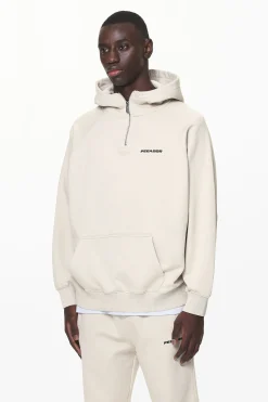 Pegador Hoodies|Logo Oversized Halfzip Hoodie Washed Dust Cream Gum