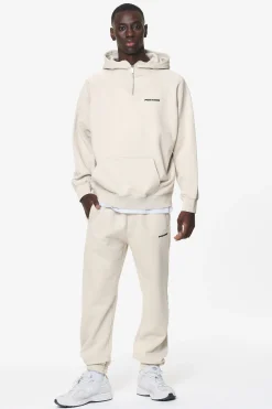 Pegador Hoodies|Logo Oversized Halfzip Hoodie Washed Dust Cream Gum