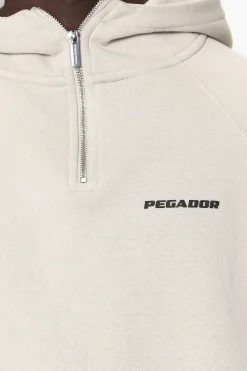 Pegador Hoodies|Logo Oversized Halfzip Hoodie Washed Dust Cream Gum