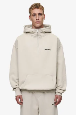 Pegador Hoodies|Zip Hoodies|Logo Oversized Halfzip Hoodie Washed Light Beige