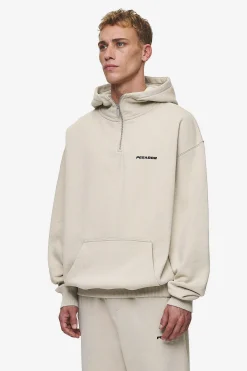 Pegador Hoodies|Zip Hoodies|Logo Oversized Halfzip Hoodie Washed Light Beige
