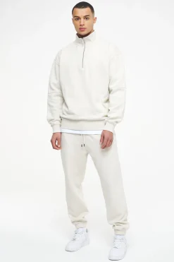 Pegador Sweaters|Logo Oversized Halfzip Sweater Vintage Washed Angels Cream Gum