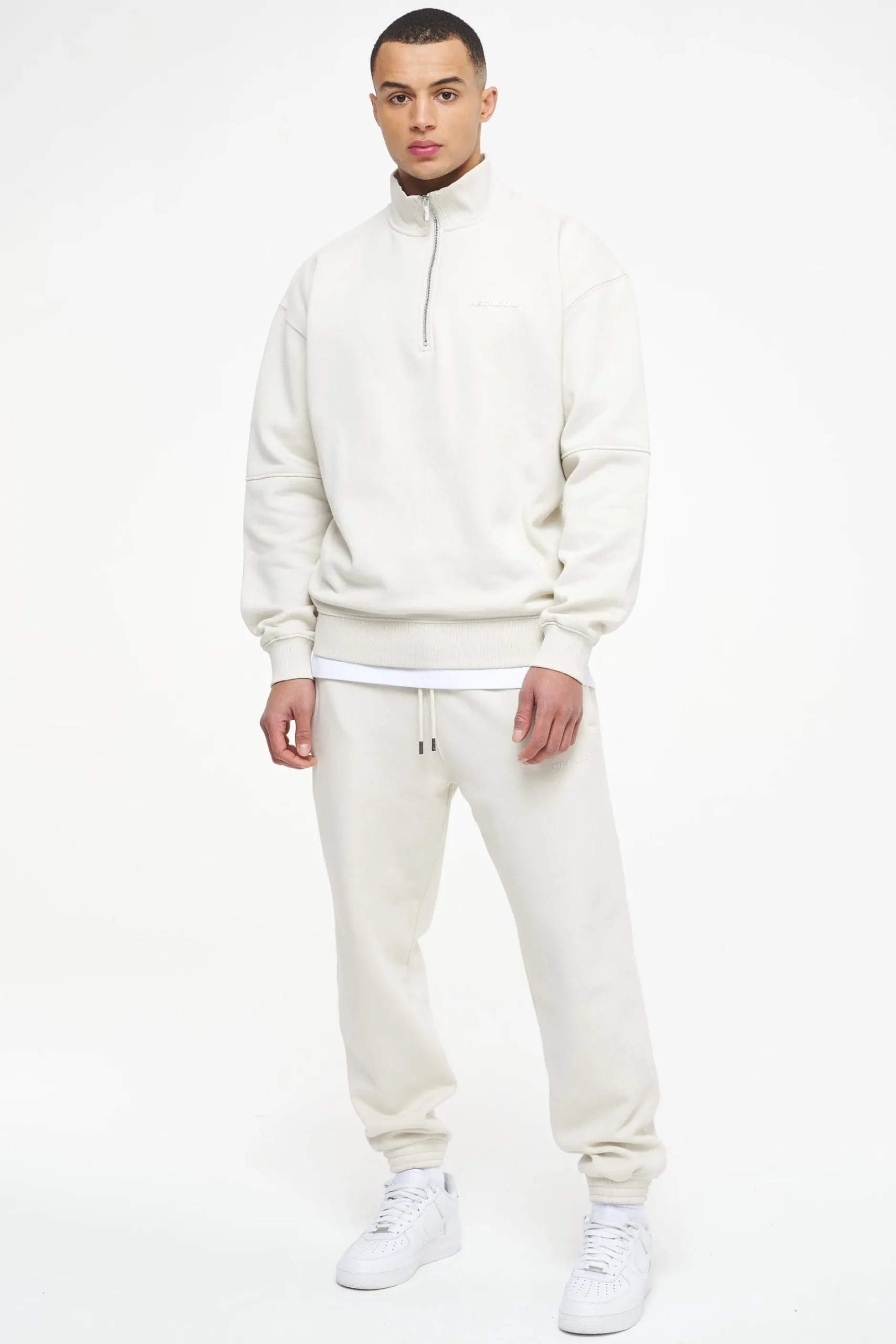 Pegador Sweaters|Logo Oversized Halfzip Sweater Vintage Washed Angels Cream Gum