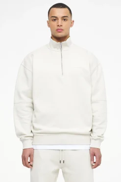 Pegador Sweaters|Logo Oversized Halfzip Sweater Vintage Washed Angels Cream Gum