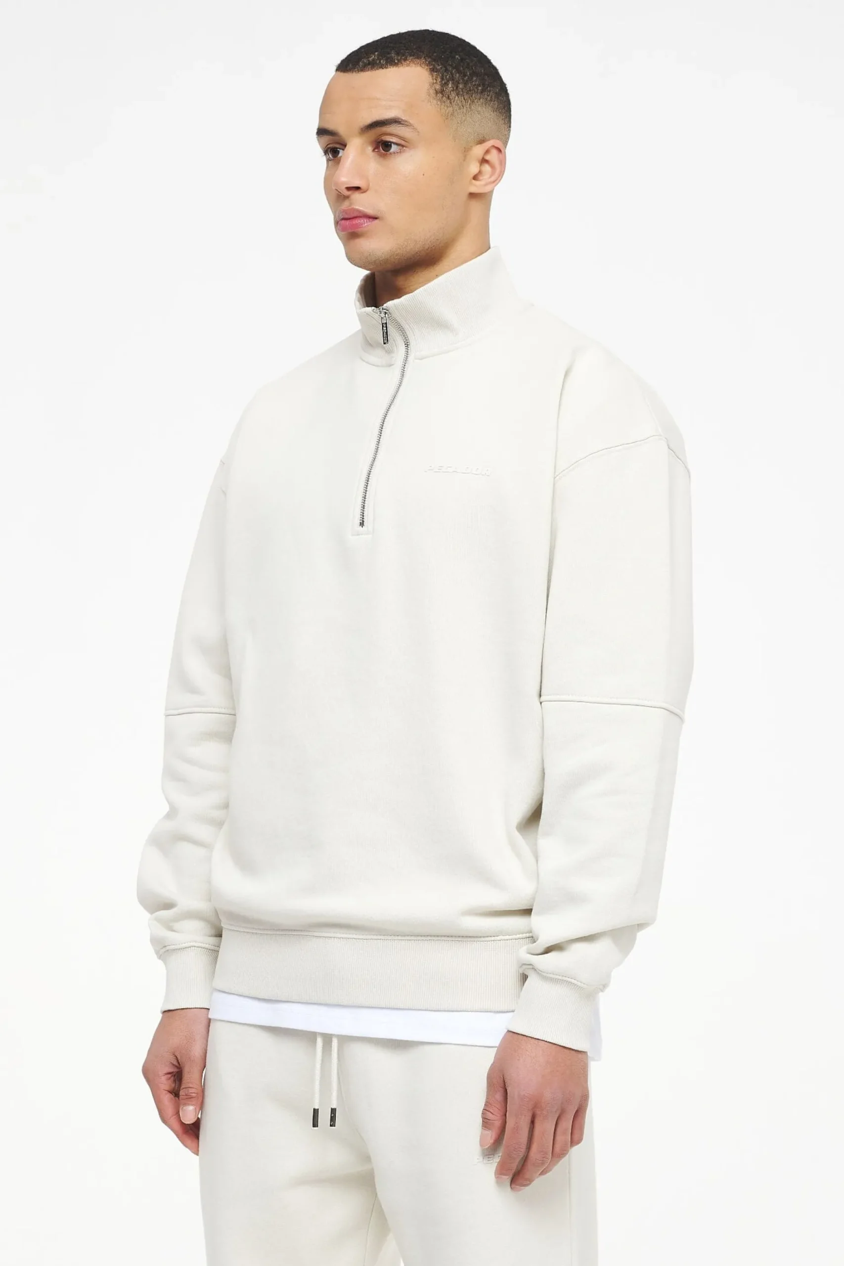 Pegador Sweaters|Logo Oversized Halfzip Sweater Vintage Washed Angels Cream Gum