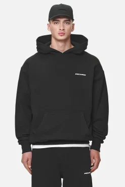 Pegador Hoodies|Logo Oversized Hoodie White Gum Washed Black