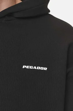 Pegador Hoodies|Logo Oversized Hoodie White Gum Washed Black