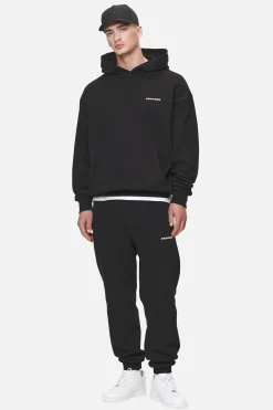 Pegador Hoodies|Logo Oversized Hoodie White Gum Washed Black
