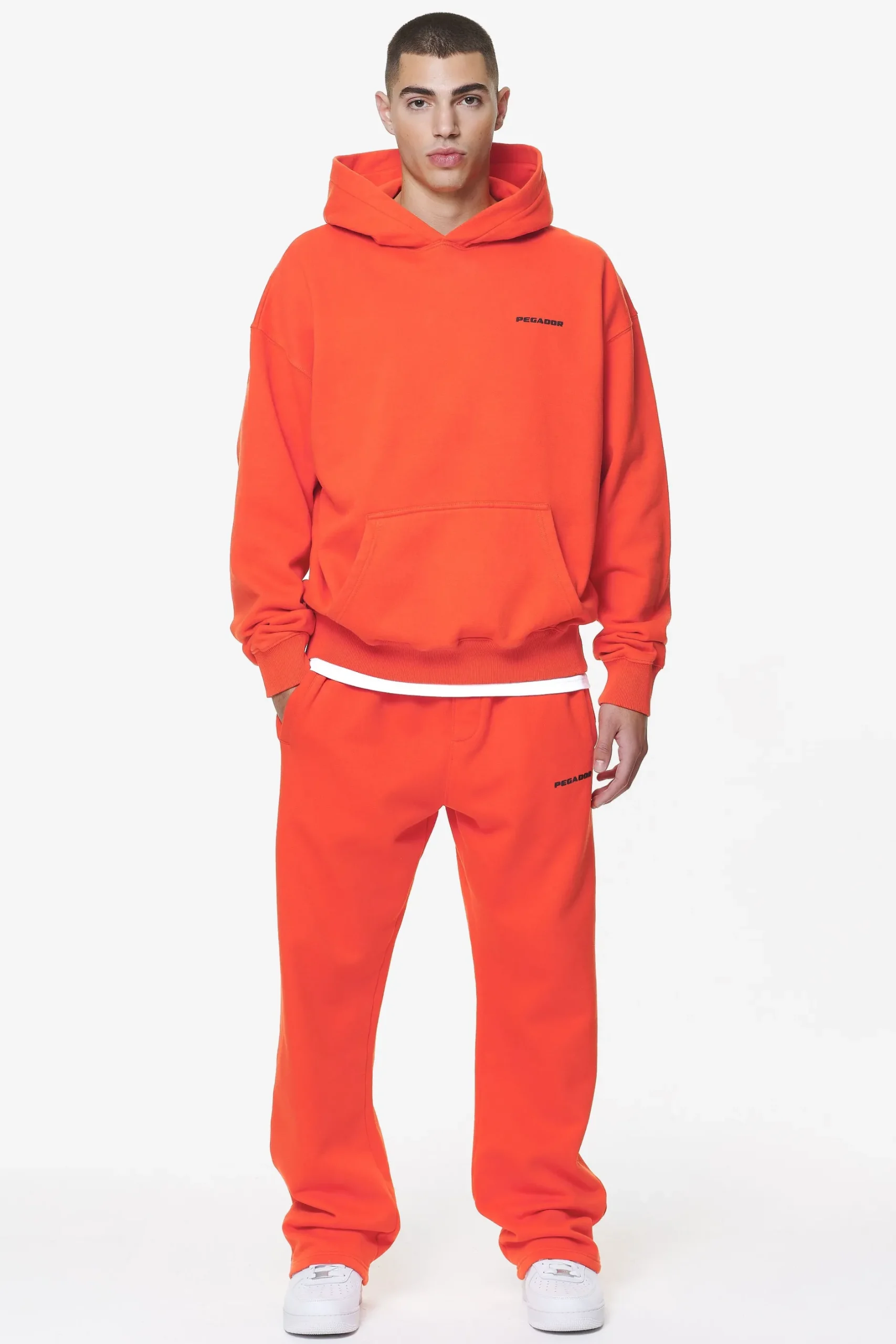 Pegador Hoodies|Logo Oversized Hoodie Gum Washed signal red