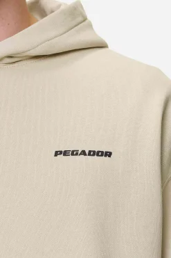 Pegador Hoodies|Logo Oversized Hoodie Black Gum Washed desert sand