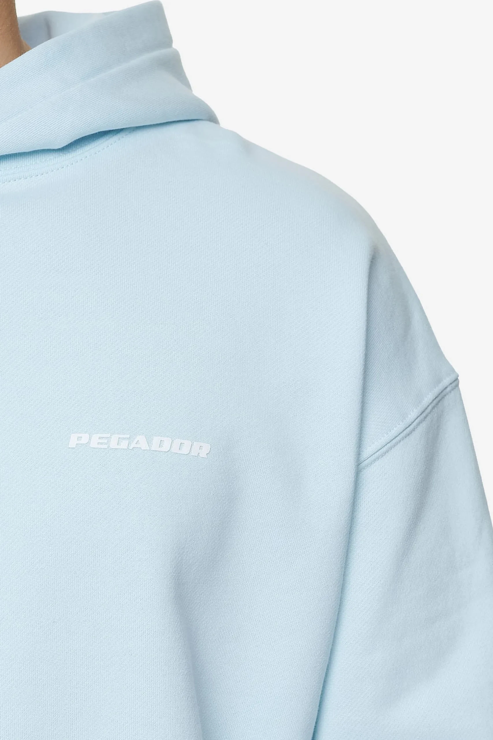 Pegador Hoodies|Logo Oversized Hoodie White Gum Washed baby blue