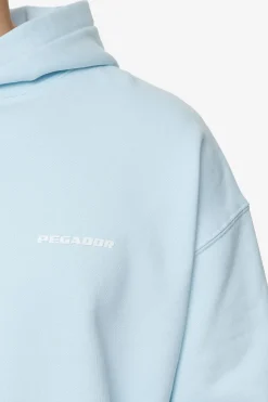 Pegador Hoodies|Logo Oversized Hoodie White Gum Washed baby blue