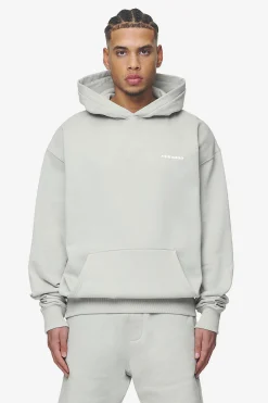 Pegador Hoodies|Logo Oversized Hoodie White Gum Washed pearl grey