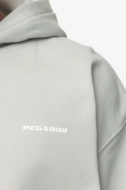 Pegador Hoodies|Logo Oversized Hoodie White Gum Washed pearl grey
