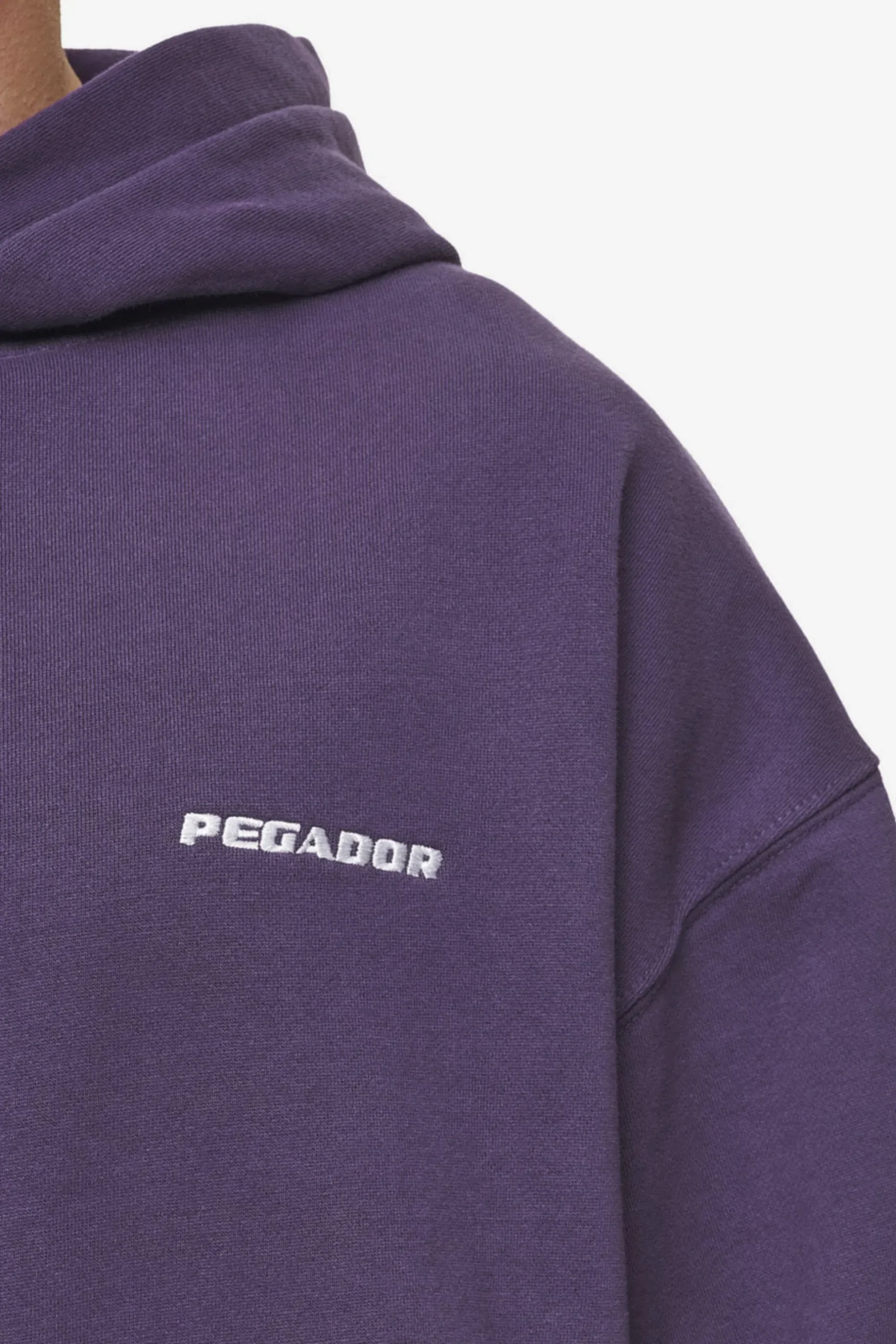 Pegador Hoodies|Logo Oversized Hoodie Washed Deep Purple