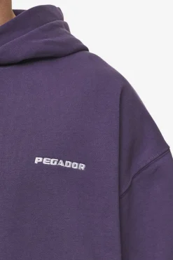 Pegador Hoodies|Logo Oversized Hoodie Washed Deep Purple