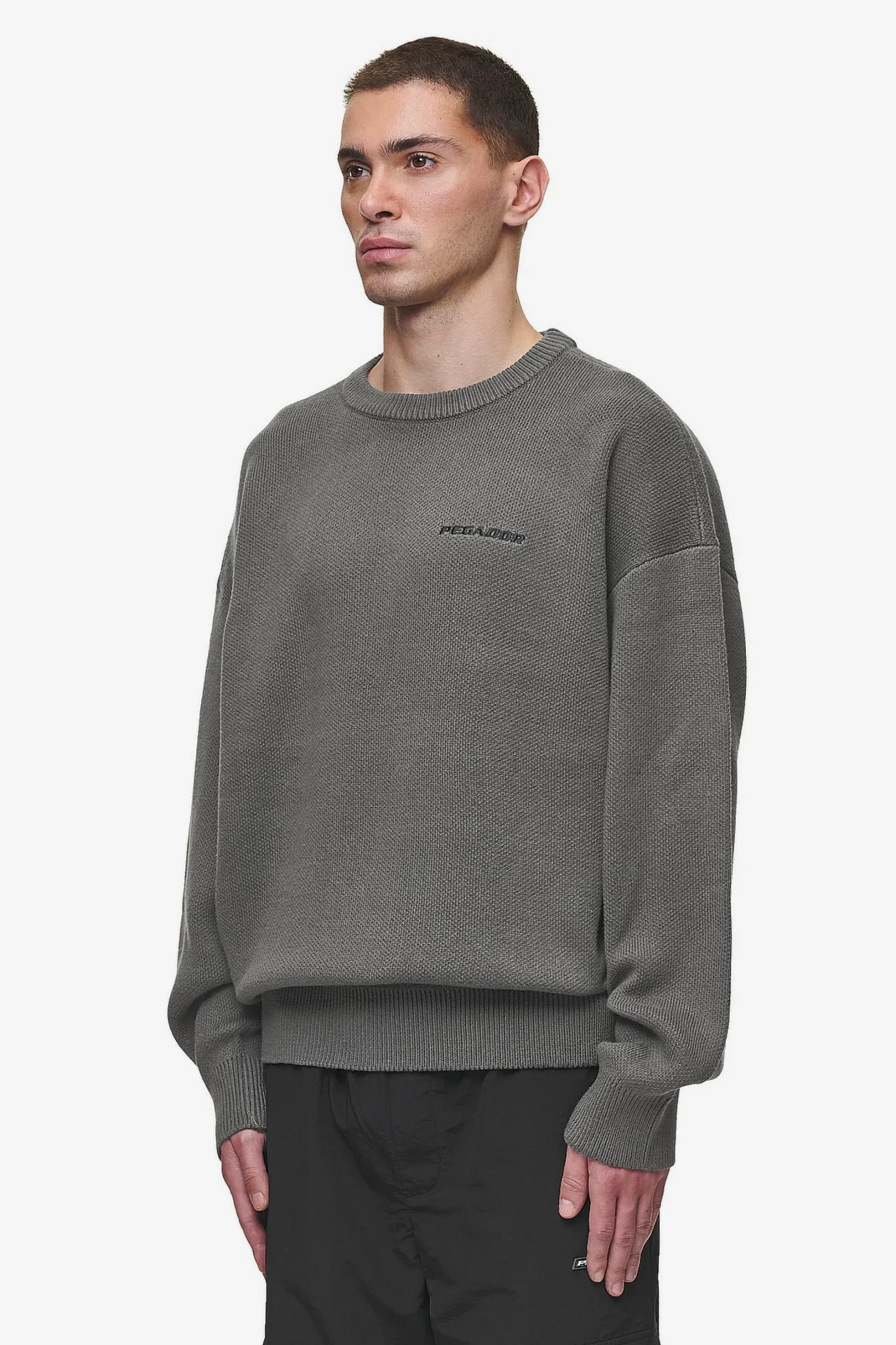 Pegador Sweaters|Knitwear|Logo Oversized Knit Sweater Anthracite