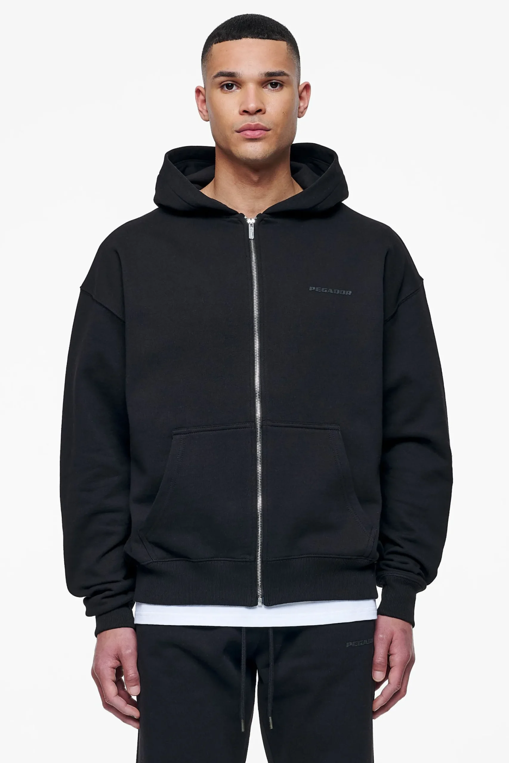 Pegador Hoodies|Zip Hoodies|Logo Oversized Sweat Jacket Gum Black