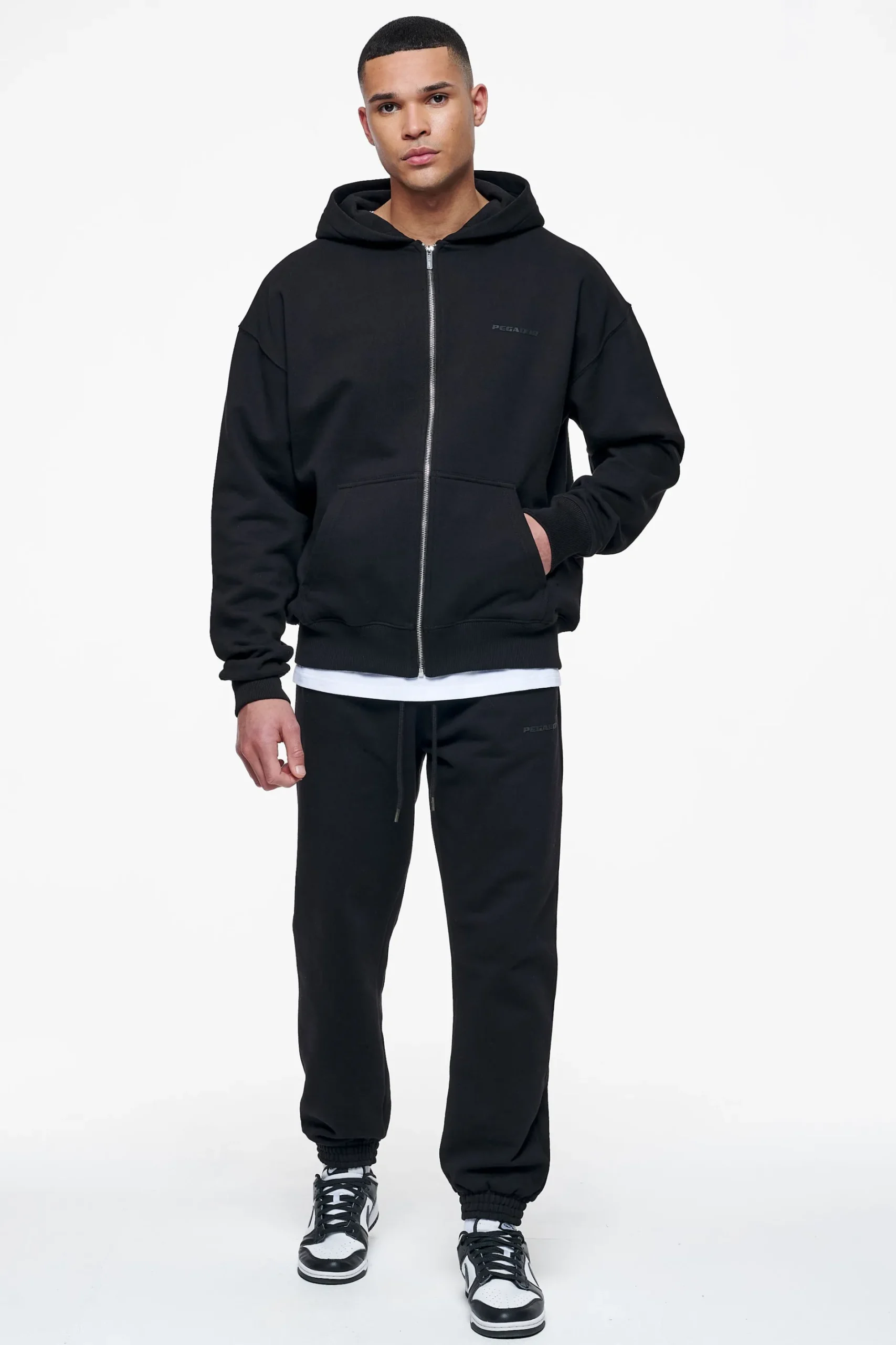 Pegador Hoodies|Zip Hoodies|Logo Oversized Sweat Jacket Gum Black